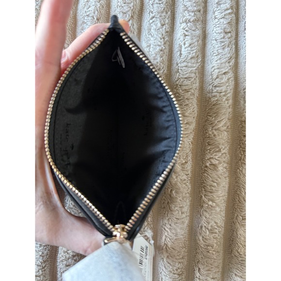 Kate Spade Lucy Sm L-Zip Card Holder Wallet Black Pebbled Leather KA461 NEW - Picture 3 of 5